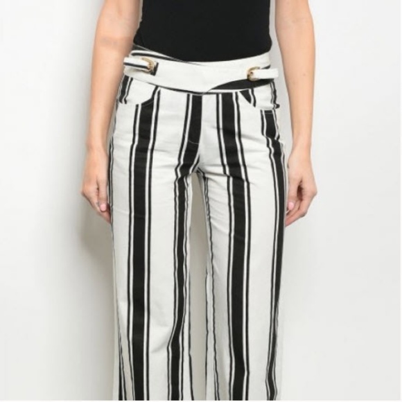 Show stopper white and black stripe pants - Picture 2 of 8